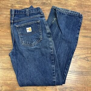 Carhartt FR Flame Resistant Mens 30x33 Blue Work Jeans Pants‎ Denim Western